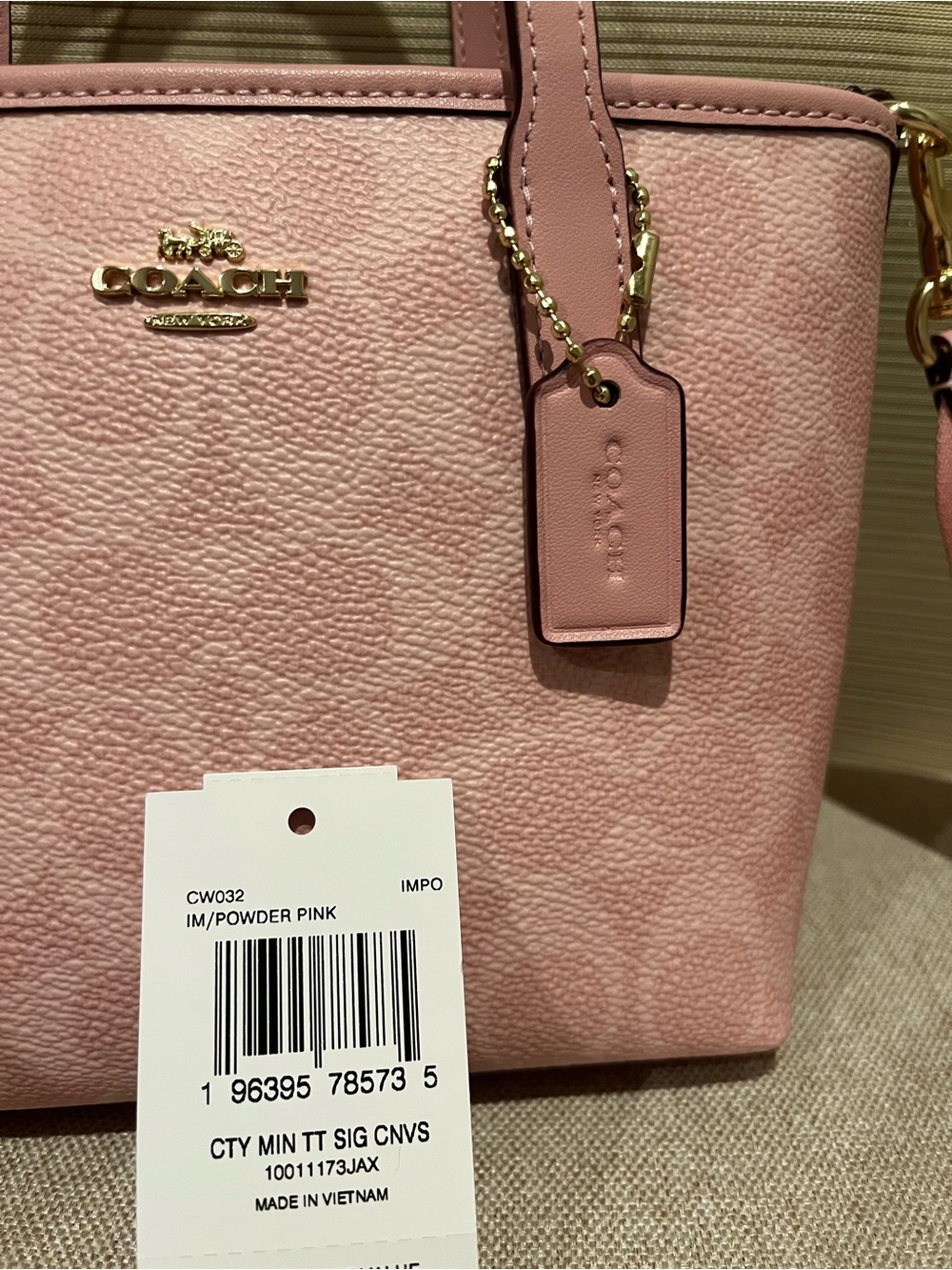 Coach mini city tote in powder pink - Picture 2 of 7